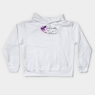 Memorial Butterfly just breathe and belive Kids Hoodie